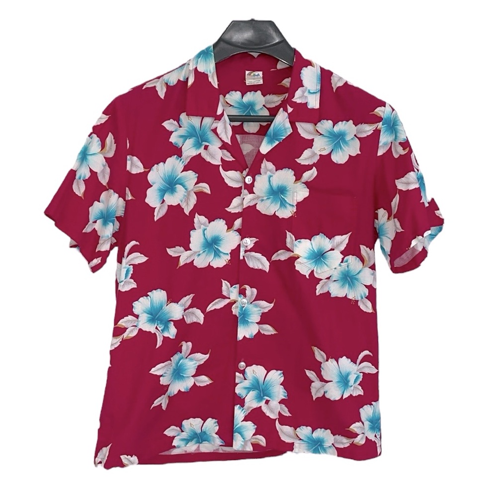 Live men’s Size‎ XL cotton Hawaiian short sleeve tropical hibiscus flower shirt.